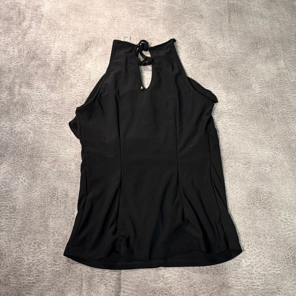 Black Ruffled Cache Sleeveless Top - Picture 3 of 4